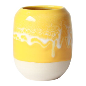 Studio Arhoj Stojánek na psací potřeby Honey Love, žlutá barva, keramika