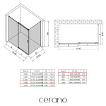 CERANO - Sprchový kout Santoro - levá - 6 mm - chrom, mléčné sklo - 130x70 - posuvný CER-665719