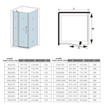 Obdélníkový sprchový kout MELODY B5 80x100 jednokřídlými dveřmi pevnou stěnou