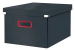 LEITZ Univerzální krabice ClickStore Cosy M (A4) sametově šedá / Karton s odnímatelným víkem / 281 × 200 × 370 mm (53480089)