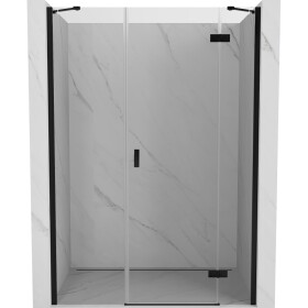 MEXEN/S - Mist-H sprchové dveře křídlové pravé 120, transparent, černá 8A5-120-001-70-00-P