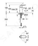 GROHE - Eurosmart Cosmopolitan Páková umyvadlová baterie S, chrom 3282700E