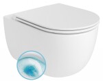 Bruckner - GLANZ závěsná WC mísa, Vortex Rimless, 36x52,5cm, bílá 201.336.4