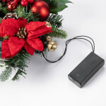 Vánoční proutěný věnec POINSETTIA s LED osvětlením, 30 cm