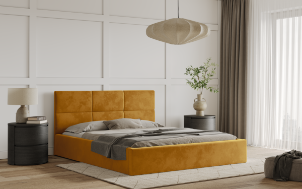 FRONTI Postel TIVOLI 120x200 zlatá s úložným prostorem