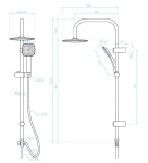 Kuchinox - ONDO sprchový sloup bez baterie, černá PG7_70KX