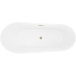 MEXEN/S - Dora volně stojící vana 150 x 75, bílá/černá, sifon a přepad zlatá szczotkowan 52071507575-55