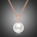 Náhrdelník Swarovski Elements s perlou Gioaccino, Bílá/čirá 40 cm + 5 cm (prodloužení)