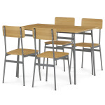 Jídelní set s 4 židlemi, 110x70x76cm, mdf, divoký dub, AUT-O2156 OAK