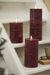 IB LAURSEN LED svíčka Pillar Dark Red 20 cm, červená barva, plast, vosk