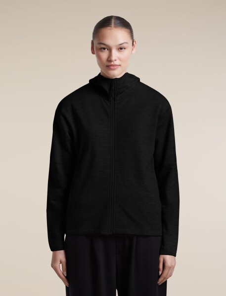 Dámská merino mikina ICEBREAKER Wmns Merino 360 Realfleece Elemental LS Zip Hood, Black velikost: XS