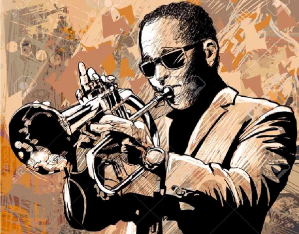 Antistresové omalovánky TSvetnoy TSvetnoy, LG141e, Diamond painting - diamantové malování, 40 x 50 cm, Saxofonista