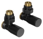 AQUALINE - C-START připojovací sada ventilů ruční rohová, černá mat SC237B