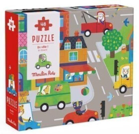 MOULIN ROTY Puzzle s lupou Ve městě 48 dílků