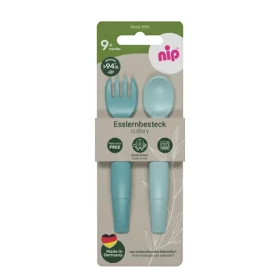 NIP NATURE line příbor 2ks, od 9m+, blue (NIP38850-51)