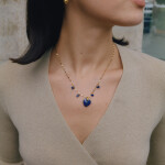 ELENYS Lapis Heart | Náhrdelník s přírodním lapis lazuli a přívěskem srdce Délka náhrdelníku: 41+5 cm / max. 46 cm