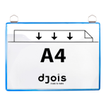 Djois rámeček s kapsou a dvěma očky, A4, otevřený shora, modrý, 5 ks