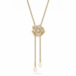 Dlouhý náhrdelník (sweater chain) květ Kamélie, Vintage 85 cm