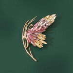 Exkluzivní brož Swarovski Elements Josepha - motýl, Zlatá