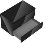 MEXEN/S - Orio koupelnová skříňka pod umyvadlo 80 cm s deskou, 2 zásuvky, černá lesk 91A10-08047-2-BFFC70