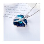 Exkluzivní náhrdelník Swarovski Elements Romantic Love - srdíčko, Tmavě modrá 45 cm + 5 cm (prodloužení)