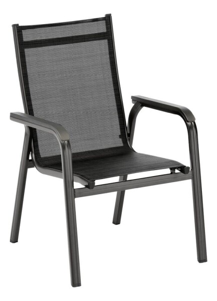 KETTLER BASIC PLUS stohovatelné, hliníkové křeslo - antracit / antracit