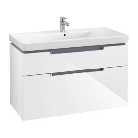 VILLEROY & BOCH - Subway 2.0 Umyvadlová skříňka, 99x59x45 cm, 2 zásuvky, Glossy White A91510DH