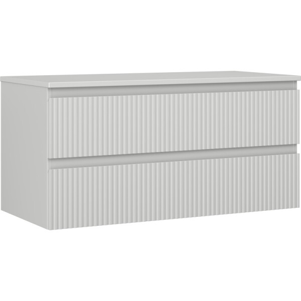 MEXEN/S - Rivel koupelnová skříňka pod umyvadlo 100 cm s deskou, 2 zásuvky, reliéf , šedá mat 91A20-10047-2-BFFC62
