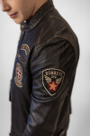Pánská Kožená Bunda Imperion Flight Pilot Brixton Černá Rub Off Velikost: XS