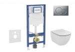 GEBERIT - Duofix Set předstěnové instalace, klozetu Tesi a sedátka softclose, tlačítko Sigma01, matný chrom SANI11CD2134