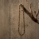 Pánský náhrdelník Fernando Gold - 6 mm tygří oko, chirurgická ocel, Hnědá 50 cm