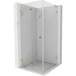 MEXEN/S - Lunar-F L sprchový kout skládací dveře levá 80 x 80, transparent, zlato 836L-080-080-50-00-L