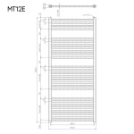 Mereo Otopný žebřík rovný 600x1330 mm, bílý, elektrický MT12E