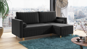 FRONTI Rohová rozkládací sedačka AIDEN šedá - DREAM VELVET 202.13 9464