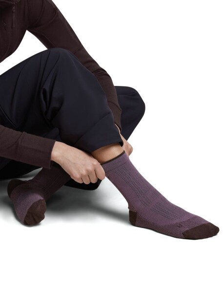 Dámské merino ponožky ICEBREAKER Wmns Merino Hike+ Ultralight Quarter, Grey Plum/Bittersweet velikost: 41-43 (L)