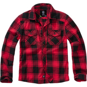 Brandit Košile dětská Kids Check Shirt Long Sleeve červená | černá 134/140