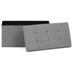 Taburet s úložným prostorem, látka šedá