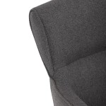 Židle jídelní, snadno čistitelná šedá látka, černý matný lak, kovové nohy