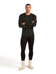 ICEBREAKER Mens 200 Oasis LS Crewe Snow Day AOP, Black/Peridot/Aop velikost: M