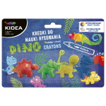 Kidea Kidea, KDNR4KKA, sada olejových pastelů/voskovek pro nejmenší děti, dinosauři, 4 ks