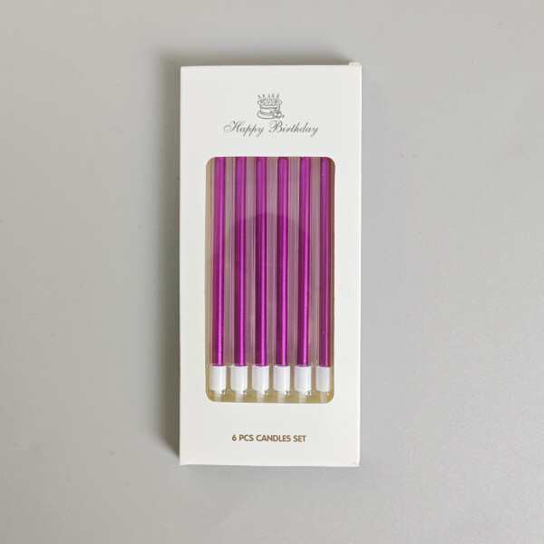 Dortové svíčky ELEGANT fialová 6ks