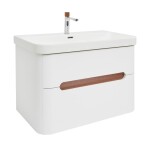 Koupelnová skříňka s umyvadlem a baterií SAT Fusion 77,5x53x45 cm bílá matná mat SATFUSION280WMWBA SATFUSION280WMWBA