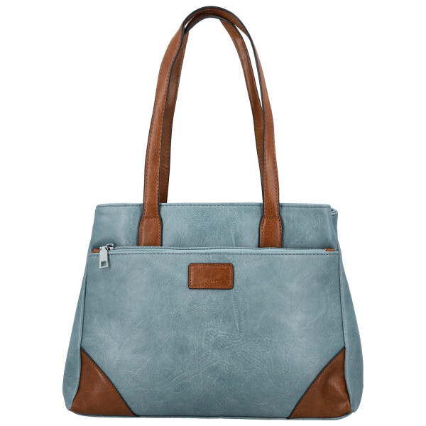 Trendy dámská koženková kabelka na rameno Remiga, džínově modrá