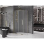 MEXEN/S - Velar sprchový kout, posuvné dveře 100 x 80 cm, dekor, zlato 871-100-080-31-50
