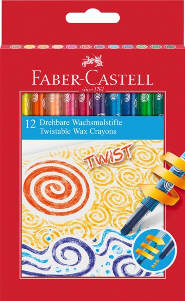 Faber-Castell, 120003, Twist, olejové pastely (voskovky), šroubovací, 12 ks