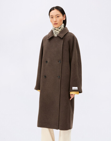 Armedangels Double-Breasted Wool Coat 3719 claystone melange L