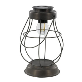 Chic Antique LED lucerna na solární napájení 22 cm, černá barva, kov