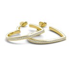 Royal Fashion stříbrné čtvertcové náušnice pozlacené 18k bílým zlatem Swarovski®