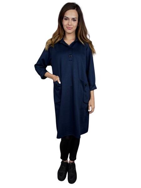 HOSH Mikinové šaty Mirela Velikost: UNI, Barva: Tmavě modrá