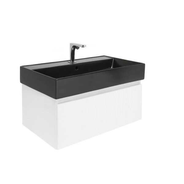 Koupelnová skříňka s baterií a umyvadlem SAT Evolution 1 78x30x44,8 cm bílá mat SATEVO80WMU2BBA SATEVO80WMU2BBA